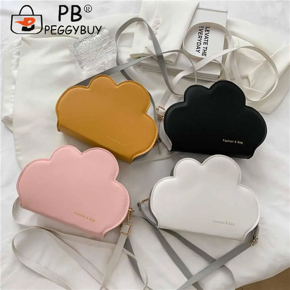 

2021 New Luxurious Messenger Bag Fashion Women Cloud Shape PU Leather Solid Color Small Shoulder Messenger Bag