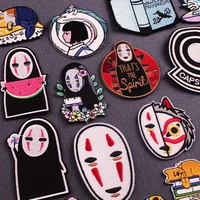 japan anime cartoon patches for clothing no face man iron on embroidered patches on clothes diy animal stripe badge applique