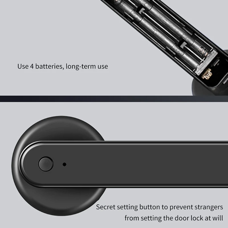 

Black Digital Single Fingerprint Door Lock Store 50 Fingerprints ABS+ Metal