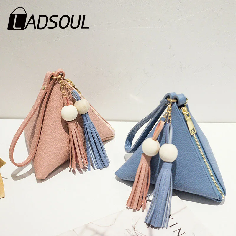 LADSOUL модная сумка из искусственной кожи мини треугольный женский кошелек ручная