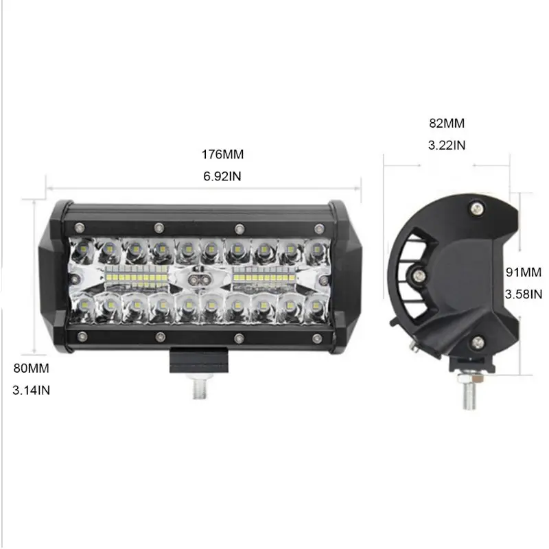 Светодиодный фонарь рабочего освещения 1 шт. 7 дюймов 200 Вт длинный прожектор