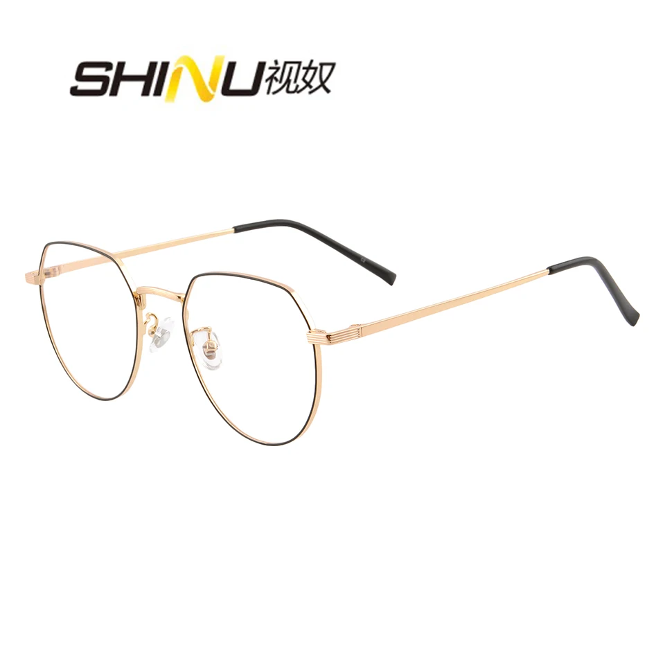 

SHINU optical glasses frame computer glasses blue light eyeglasses fame men women retro metal eyewear prescription frame 6895