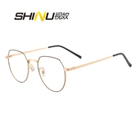 shinu optical glasses frame computer glasses blue light eyeglasses fame men women retro metal eyewear prescription frame 6895