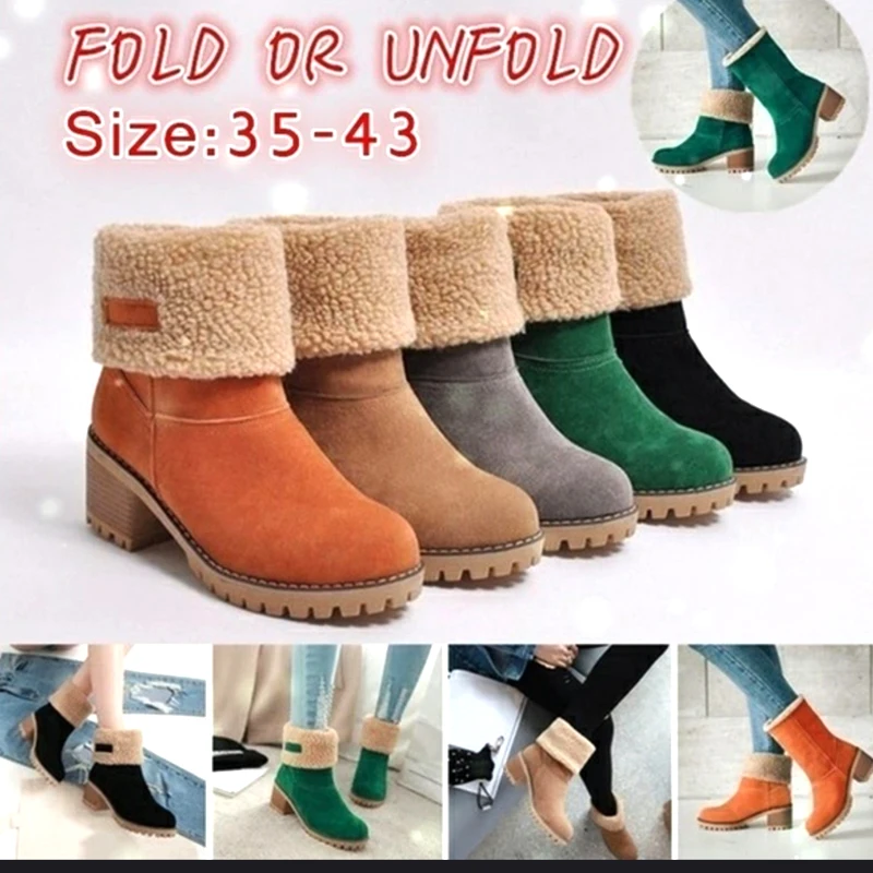 

Women's Shoes Snow boots Ladies Winter Flock Warm Boots Martinas Ankle Boots Short Bootie Slip-On Outside Shoes Botas