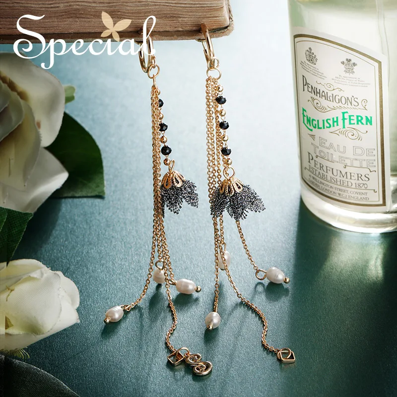 Специальный новые моды стерлингового игла кисточкой серьги на ушную раковину с