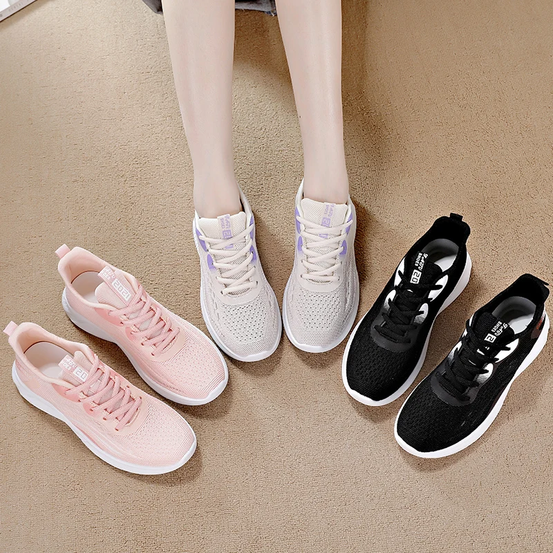 

Women Flat Shoes 2021 Four Seasons New Trend Antiskid Casual Walking Shoes Lightweight Breathable Comfortable Women Sports Shoes