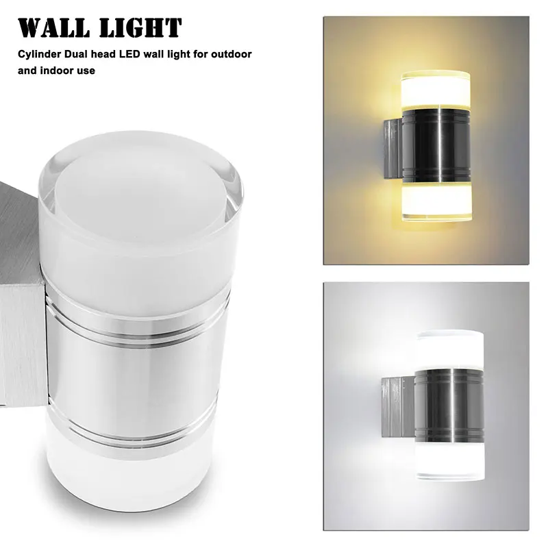 

10W Led Outdoor Street Lighting Wall Lamps Up Down Dual-Head Cylinder Indoor Balcony Fixture Waterproof Nordic