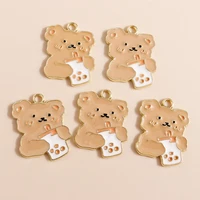 10pcs 1823mm summer cartoon bear charms necklaces earrings pendants animal drinks charms for diy jewelry making accessories