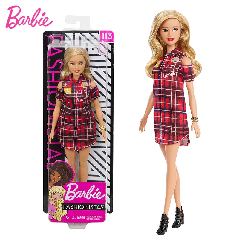 Барби кумир моды Дарен Классическая клетчатая рубашка Блондинка девушка