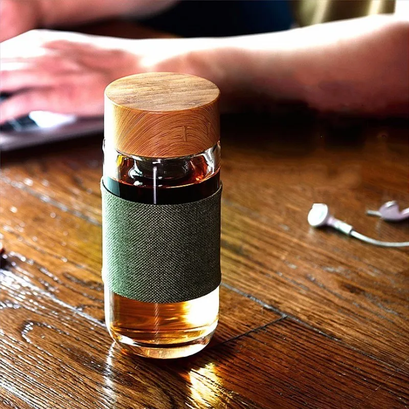 400 мл стеклянные бутылки для воды с фильтром из нержавеющей стали заварки чая