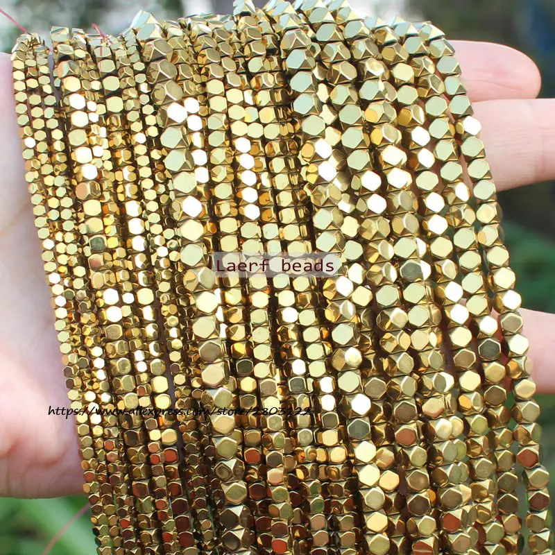 

Natural Hematite plated color Facted Square space beads, For DIY Necklace Bracelat Jewelry Making !