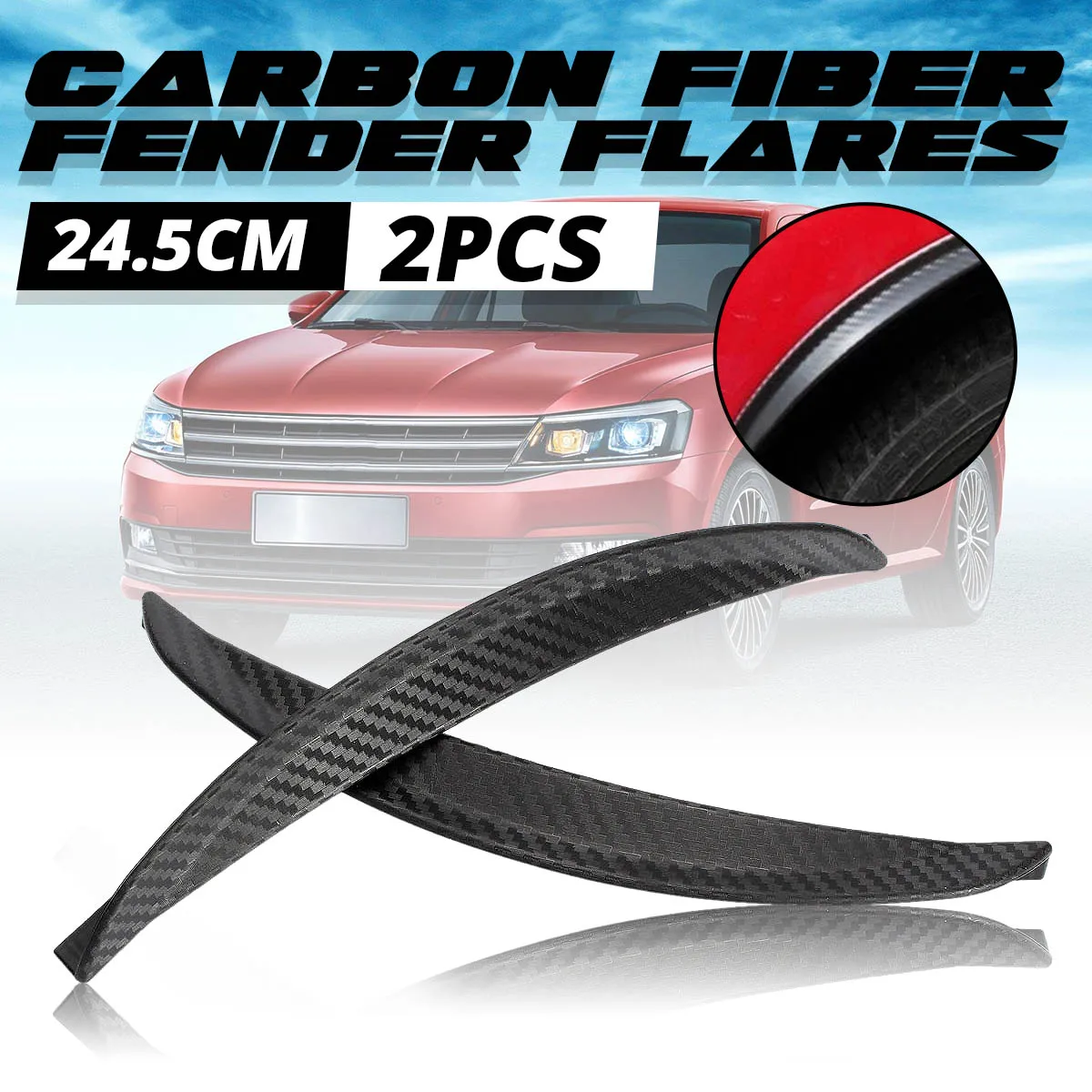 2 шт. 24 5 см Универсальное автомобильное Углеволокно для брызговиков арки колеса