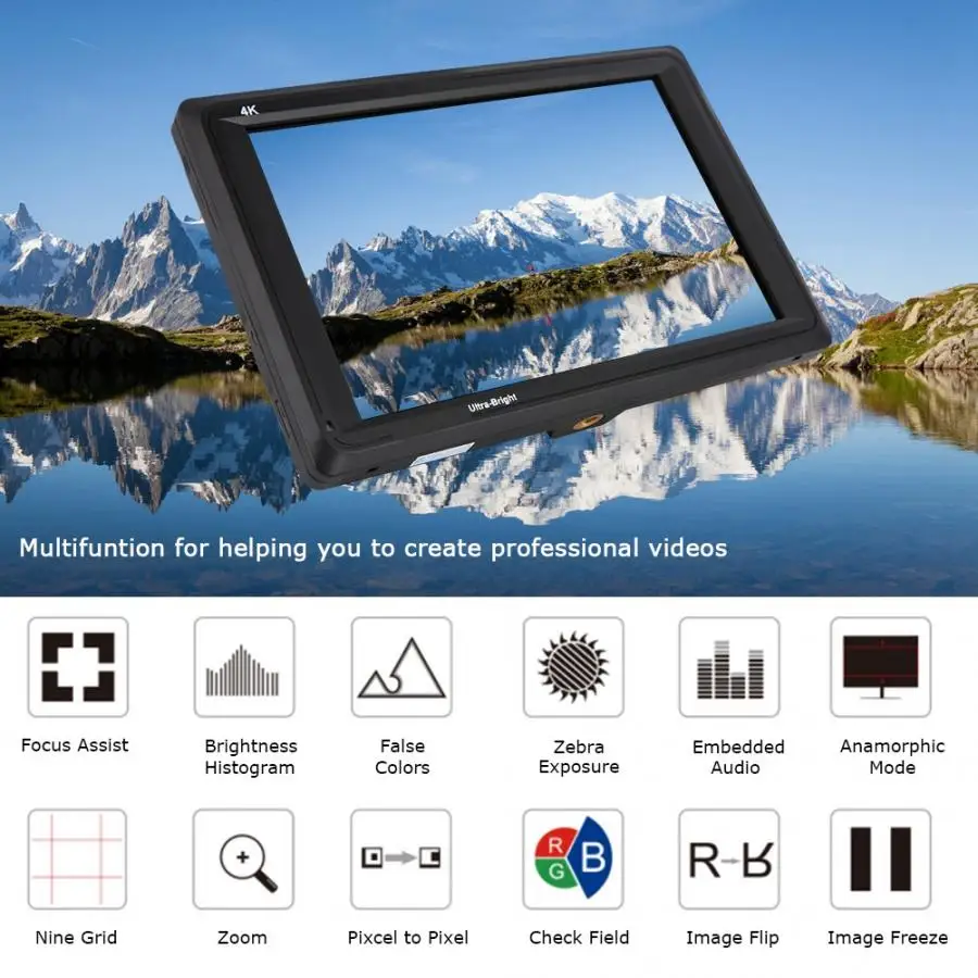 Feelworld FW279S 7 дюймов 3g SDI 4K HDMI DSLR камера полевой монитор ультра яркий 2200nit Full HD 1920x1200 lcd