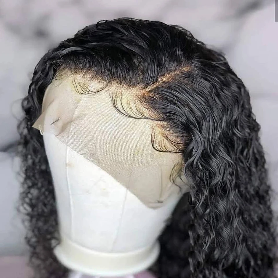 150% кудрявый парик бразильские волосы remy кружевные передние человеческие волосы парики для женщин с черным цветом Детские волосы предварительно сорванные 13*4 парик шнурка