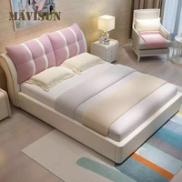 large upholstered double master tatami for girls youth bedroom platform beds king size bed frame wood home furniture chic