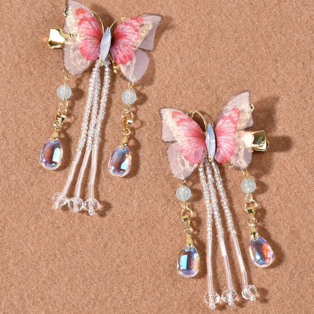 

2pcs Crystal Tassel Hairpin Fashion Hair Clip Exquisite Hair Accessory
