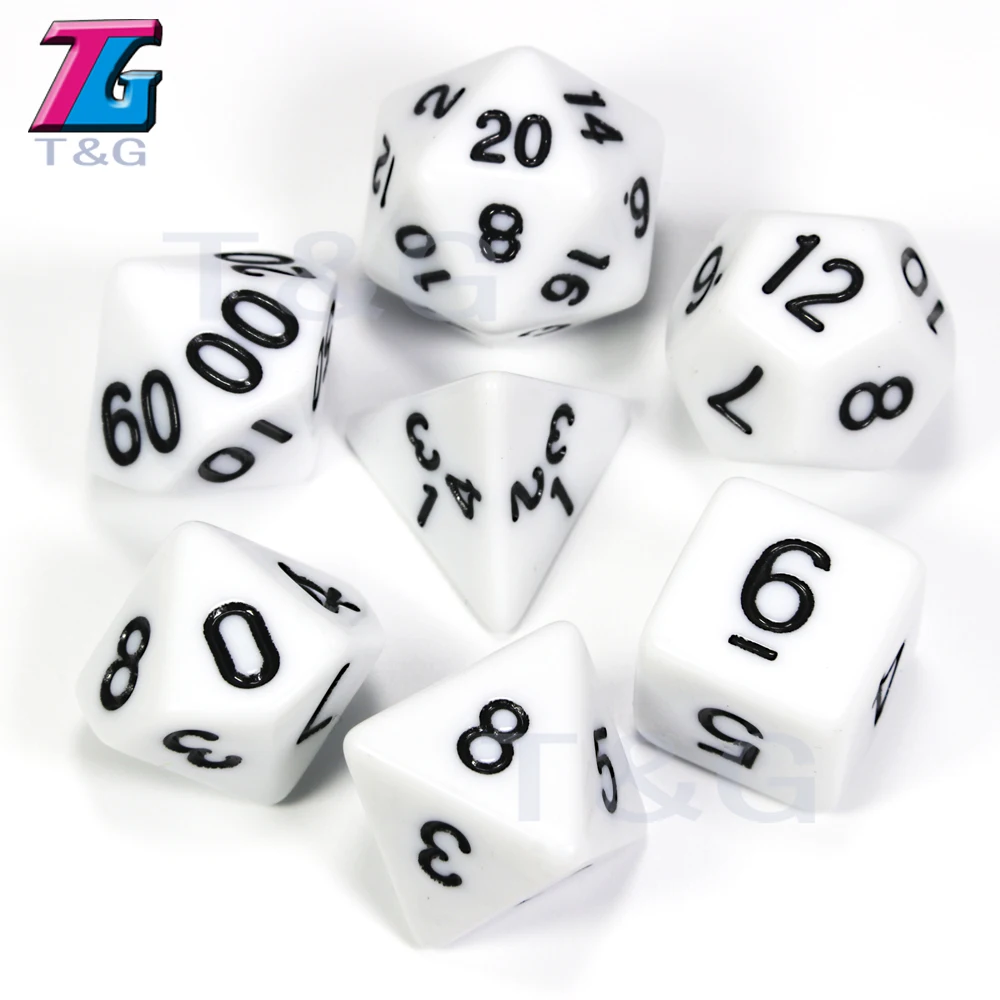 Одежда высшего качества 7 шт./компл. акриловые многогранные TRPG игры для Подземелья и Драконы непрозрачные D4-D20 Multi по бокам кости Pop для игровая