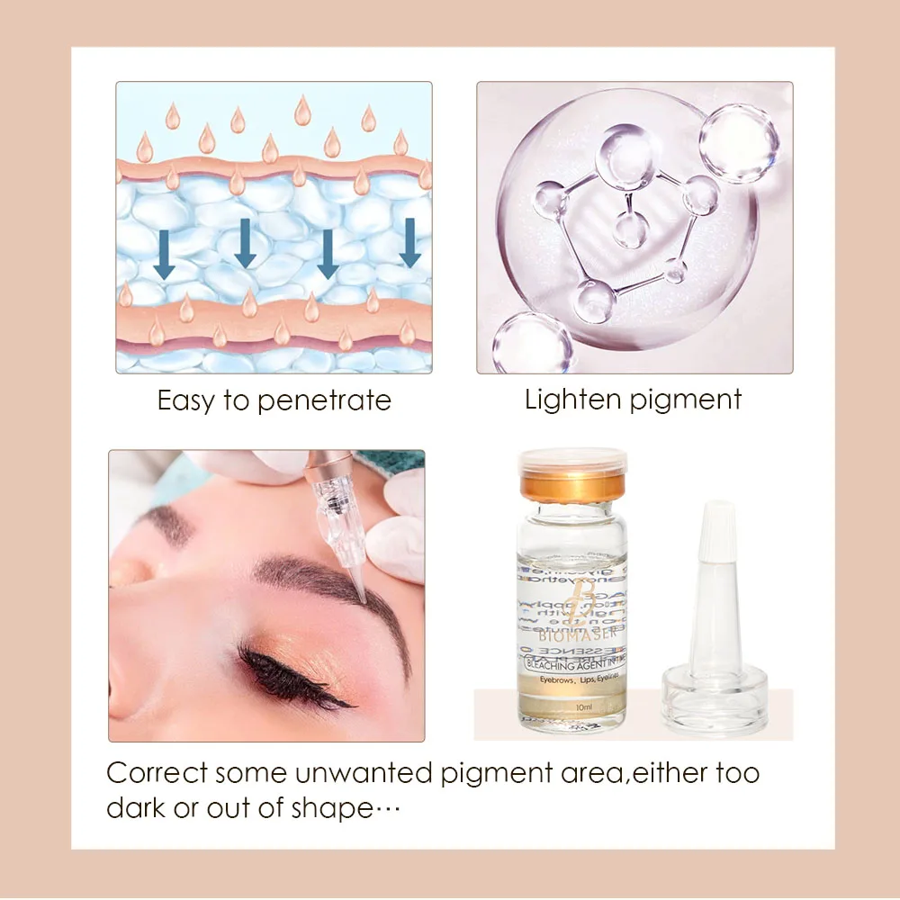 Biomaser Татуировка отбеливающий агент для перманентного макияжа во времени ошибка