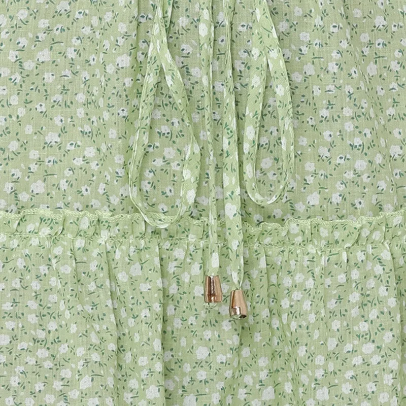 

Summer Spaghetti Strap Dress Women Fashion Sexy V-neck Lace Up Holiday Sundress Pleated Elegant Vestidos