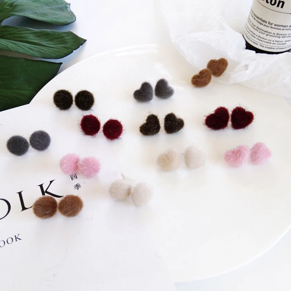 Модные Очаровательные простые геометрические круглые серьги в форме сердца с