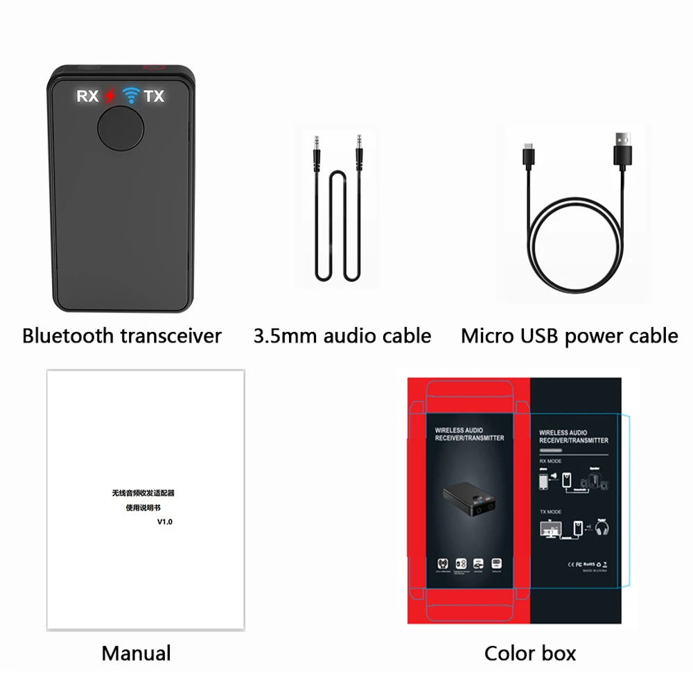 

B39 2 in 1 Wireless Bluetooth 5.0 Audio Receiver Transmitter Mini 3.5mm Jack AUX Stereo Music Adapter for TV Car Headphones