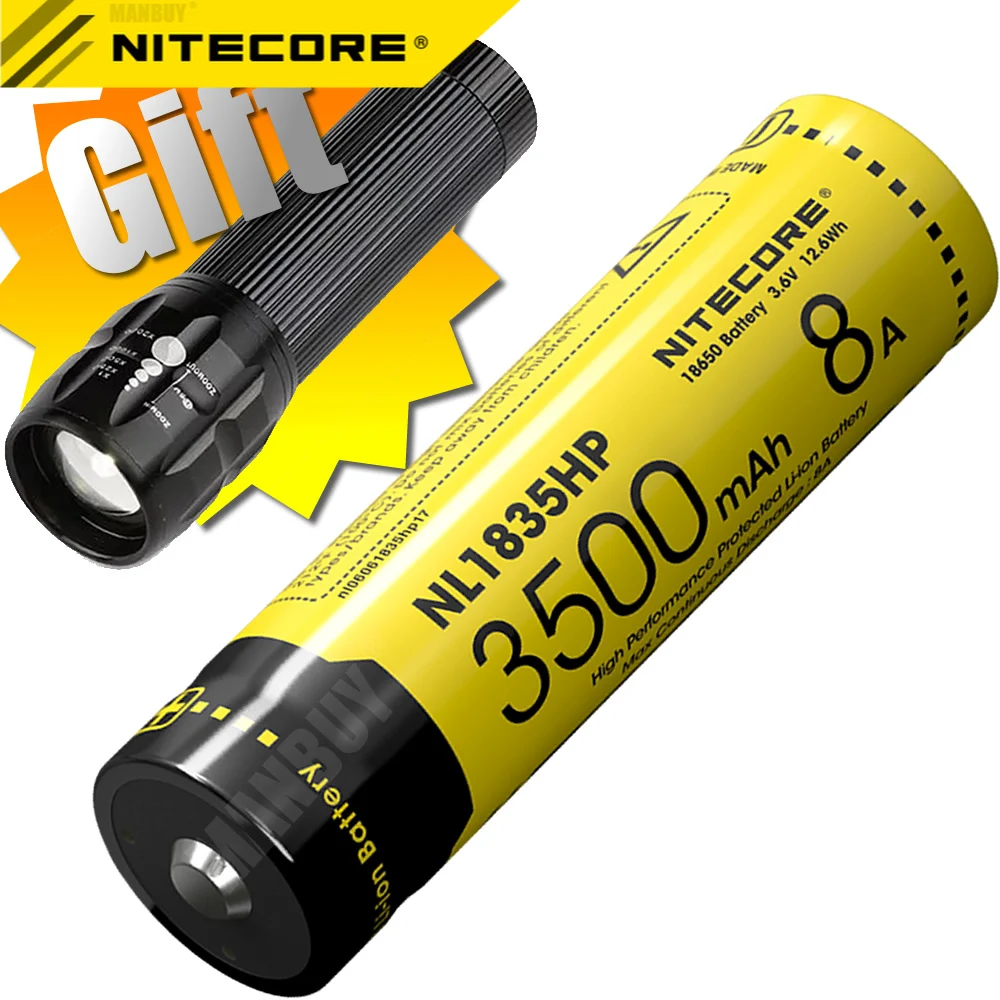 2021 Nitecore NL1835HP высокая производительность 18650 3500mAh 3 6 V 12.6Wh 8A защищённый Li Ion Топ на