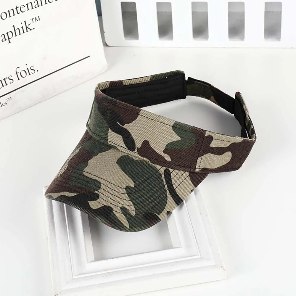 

Sun Visor Hat Men Camouflage Outdoor Hunting Style Cap Empty Top Hat Adjustable Size