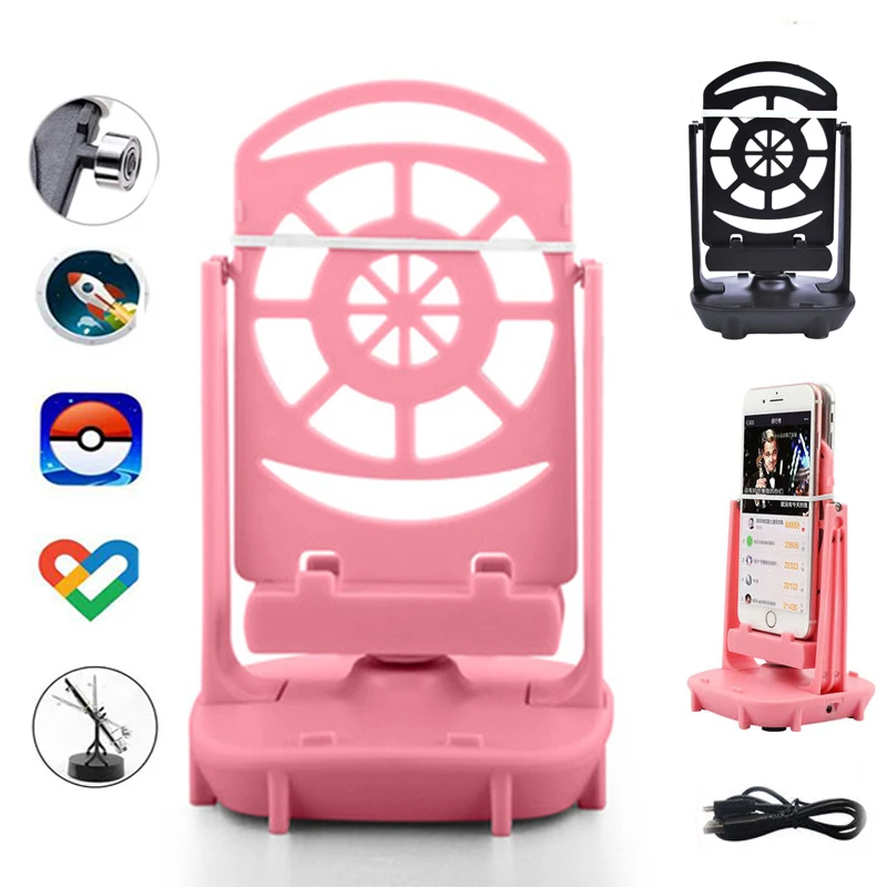 

7.2" USB Phone Shaker For iPhone Android Silent Automatic Pedometer Walking Swing Holder NO-Magnetic Phone Counter Stepper Stand