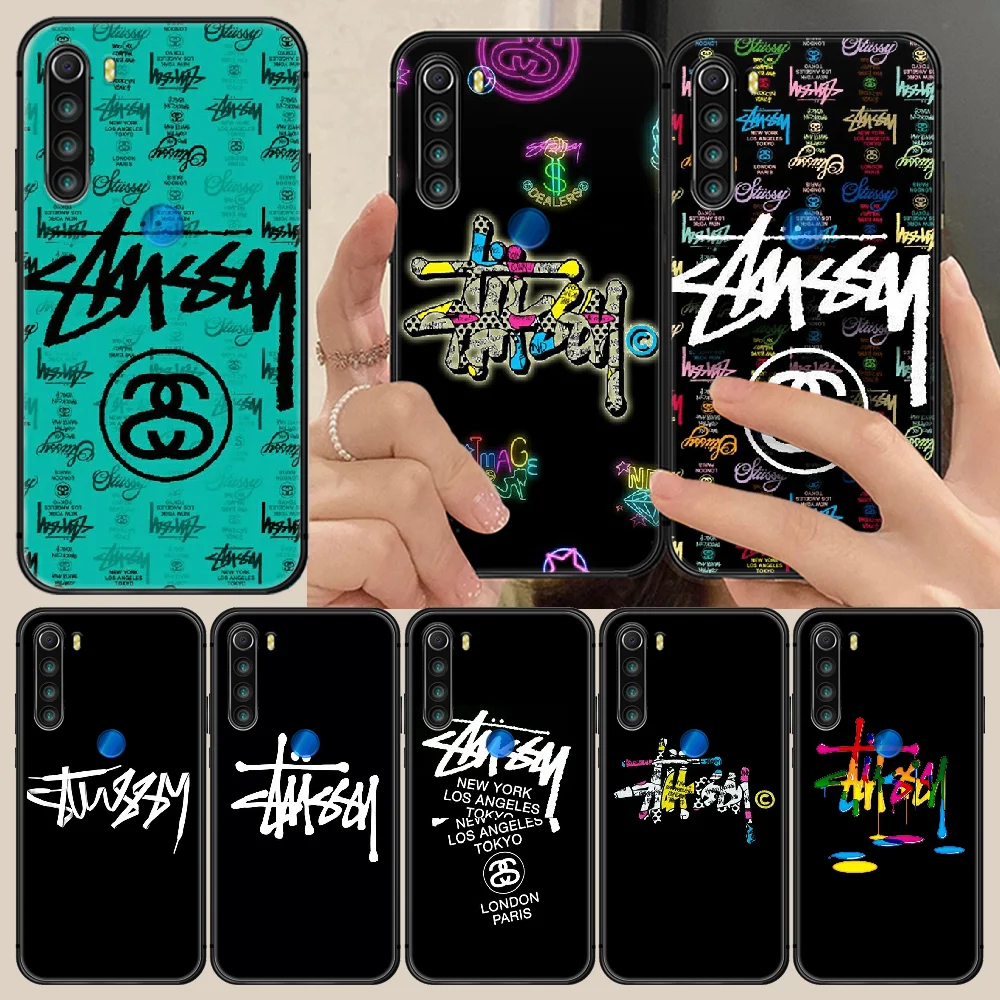 

trendy brand Phone Case For XIAOMI Redmi Note 5 7 8 T 9 6A 7A 8A 9S K 20 30 Pro black Hoesjes Tpu Cell Soft Funda Luxury Bumper