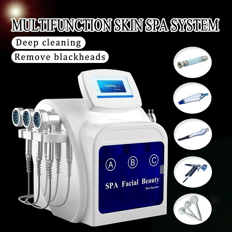 

5 In 1 With Clearing Blackhead Skin Rejuvenation Ultrasonic Bio Cooling Water Dermabrasion Hydro Facial Machine New