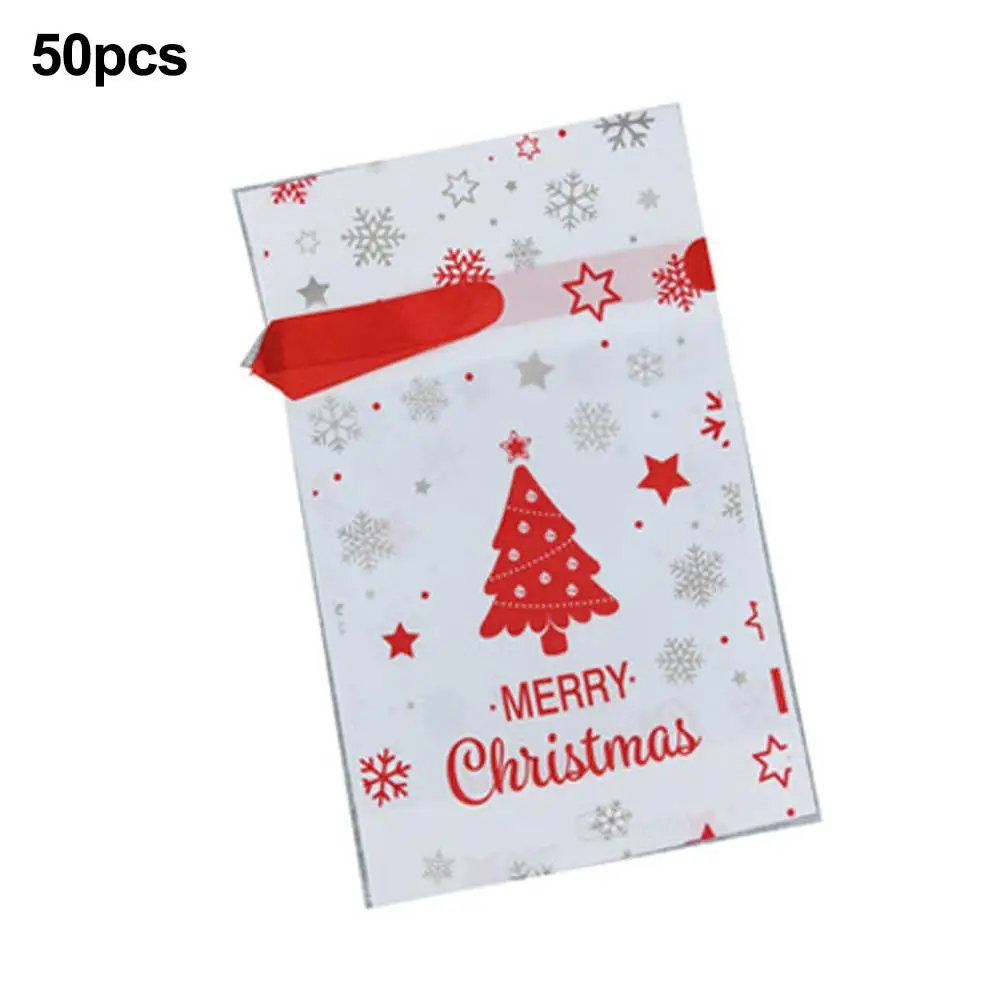 50 шт. Рождественская конфетка сумка многоразовый шнурок для хранения