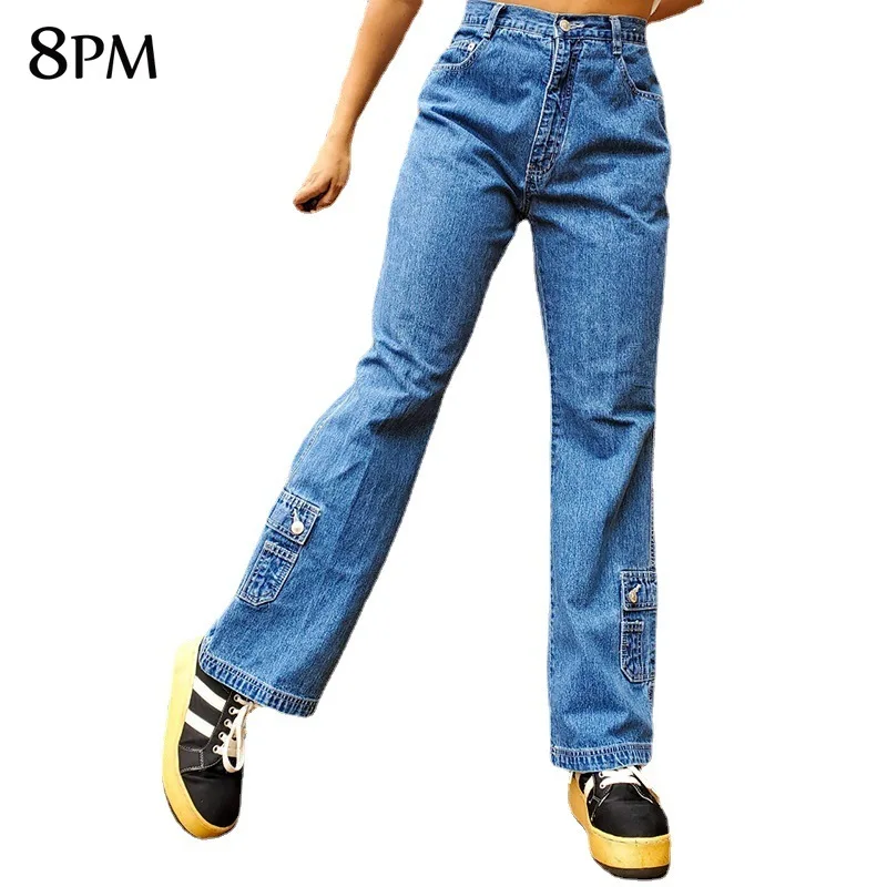 

Women's Wide Leg Jeans High Waisted Baggy Boyfriends Jeans Fashion Vintage Sexy Straight Denim Pants Street Fashion ouc1270