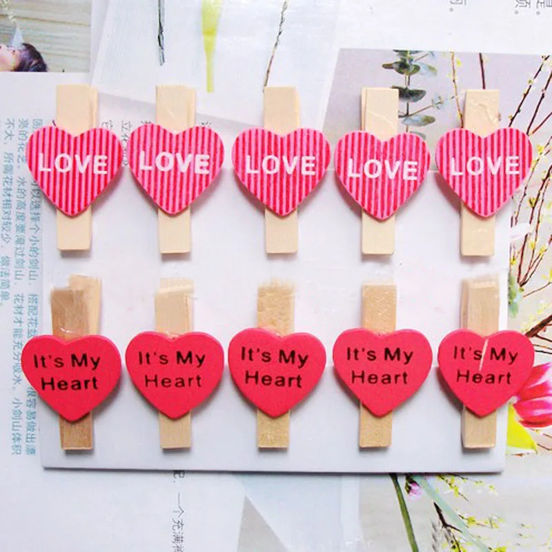 10 шт./упак. Горячая продажа любящее сердце деревянное канцелярские