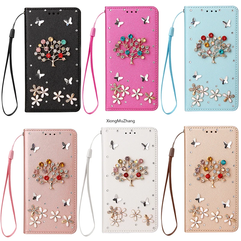 

Luxury Case for Samsung S7 S8 S9 Plus S10 S20FE S21 Ultra Note 20 A32 A52 A72 A02S A12S Flip Cover Flashing Diamond Leather Case