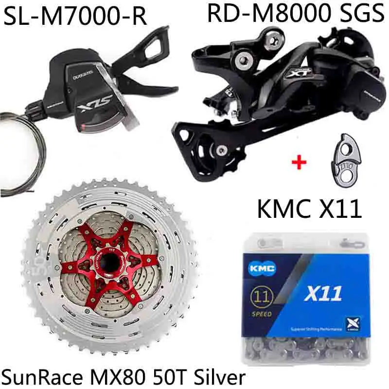 Группа оборудования для горных велосипедов SHIMANO DEORE SLX M7000, 11 скоростей, 46T 50T SL+RD+SunRace+X11 Shift Lever M8000 Rear Derailleur on.
