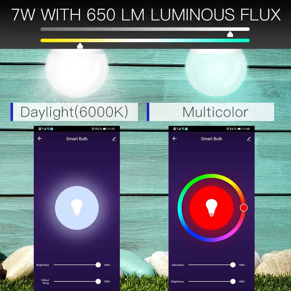 Умная лампа E27 с поддержкой Wi Fi 7 Вт RGB Smart Life|Управление умным домом| |