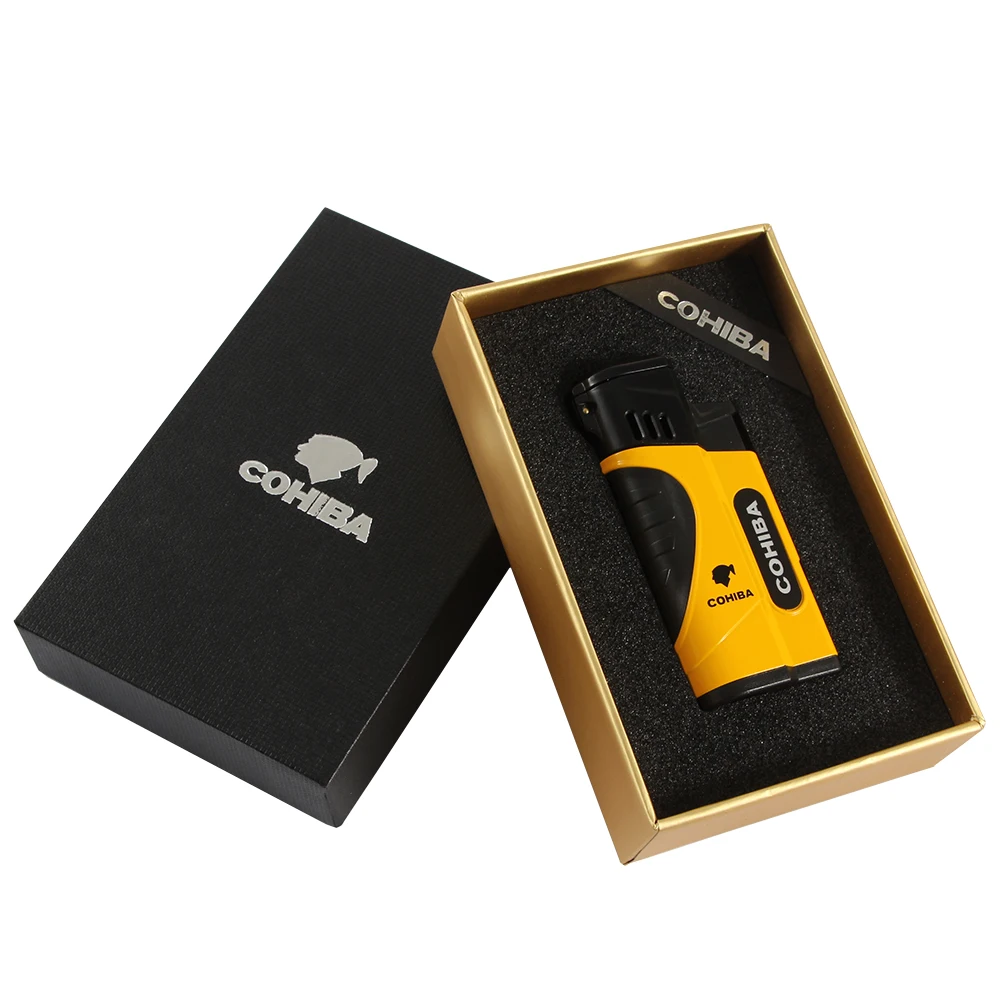 Мини-фонарь COHIBA зажигалка для сигар металлическая ветрозащитная заправка