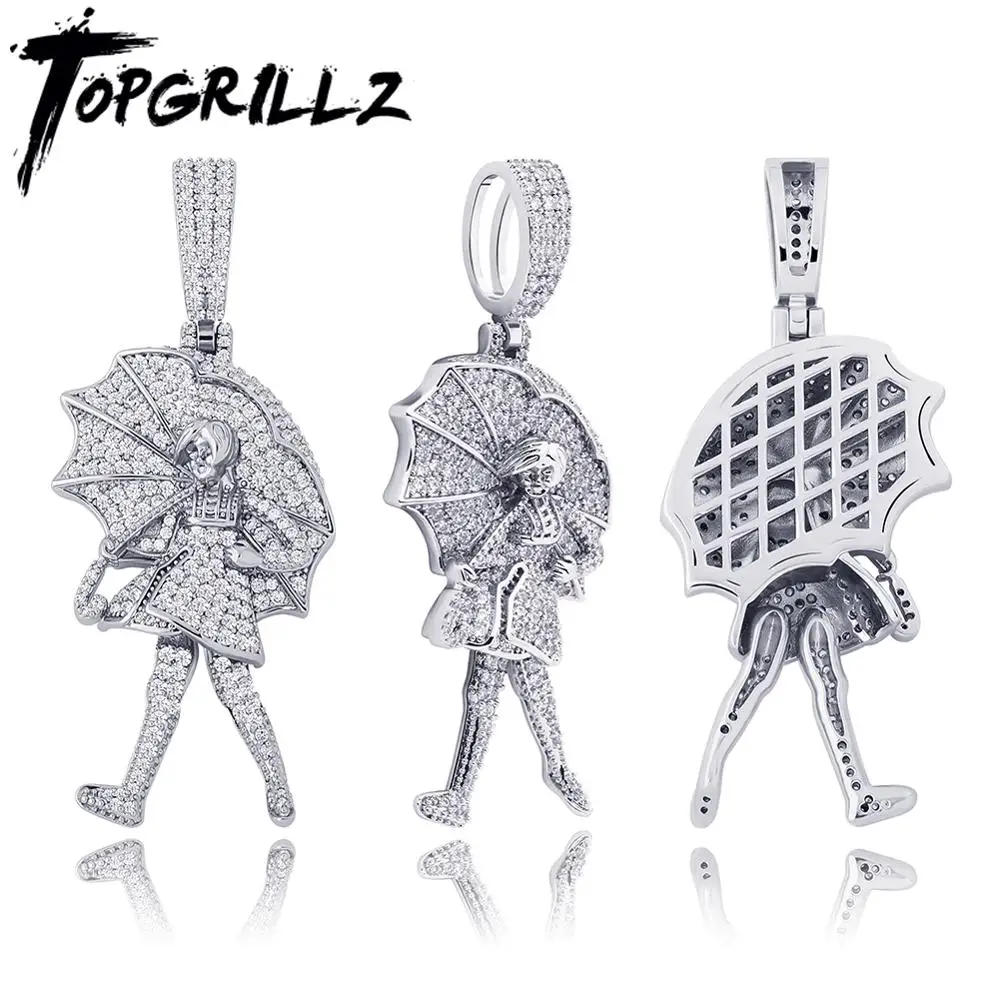 TOPGRILLZ Iced Umbrella Детская Подвеска Ожерелье с кубическим цирконием ожерелье в стиле