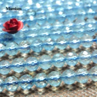 mamiam natural a aquamarine faceted round loose charms beads 4mm stone bracelet necklace diy jewelry making gift design