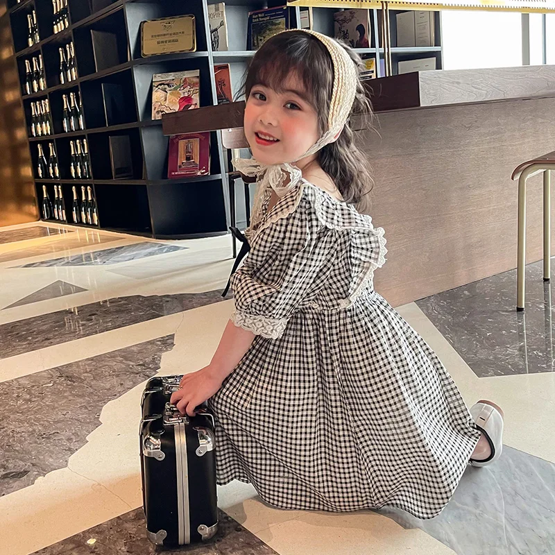 

Parent-child Dress for Mum and Me 2021 New Summer Dresses for Mother and Daughter Family Matching Clothes Cute Girls Plaid Dress