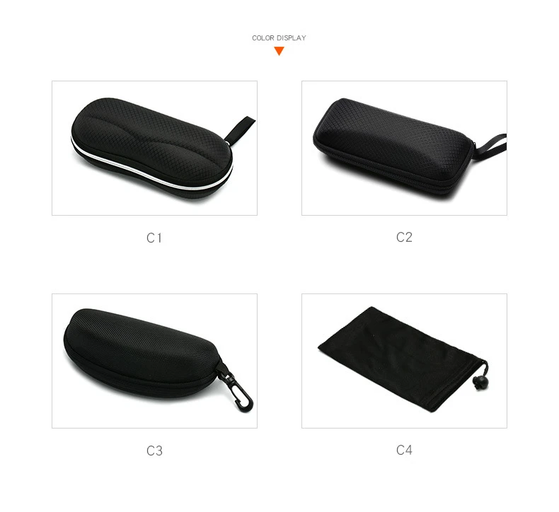 Men and Women Protective Glasses Case Sunglasses Hard Case Travel Protective Glasses Bag Black Portable Accessories Zipper Box
