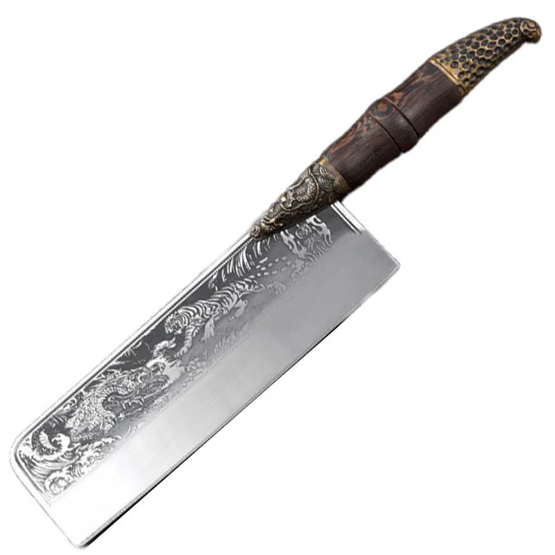 

Longquan 7,5 дюймов фиксированное лезвие, Женский нож, кухонные ножи ручной работы из кованой стали, медный бритвенный нож, накири ножи