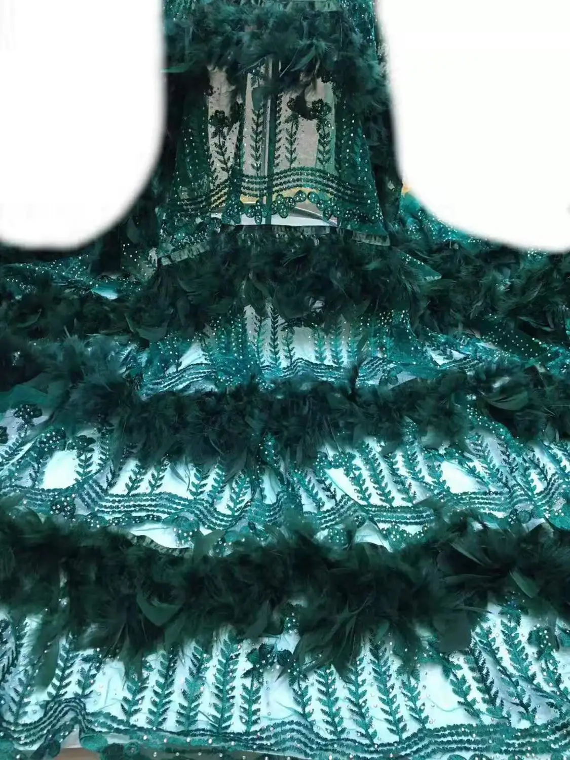 Пернатая африканская кружевная ткань 2019 вышитая французская с бусинами