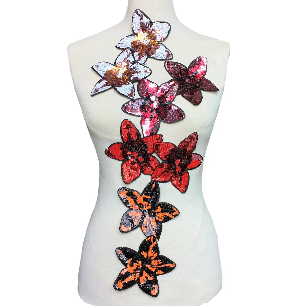 20 шт. аппликация для одежды с цветочными блестками|Заплатки| |