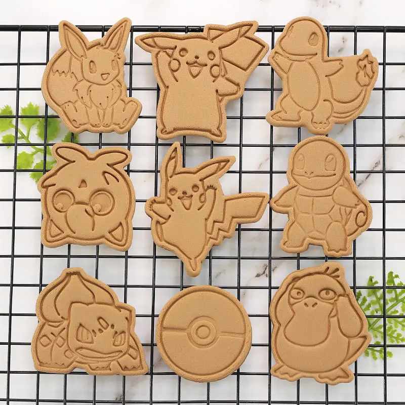 Cortador de galletas de Pikachu, herramientas de prensado 3D para hornear, herramientas de panader&iacute;a, suministros de cocina, juguetes de pokemon, fiesta de Navidad y Halloween-2