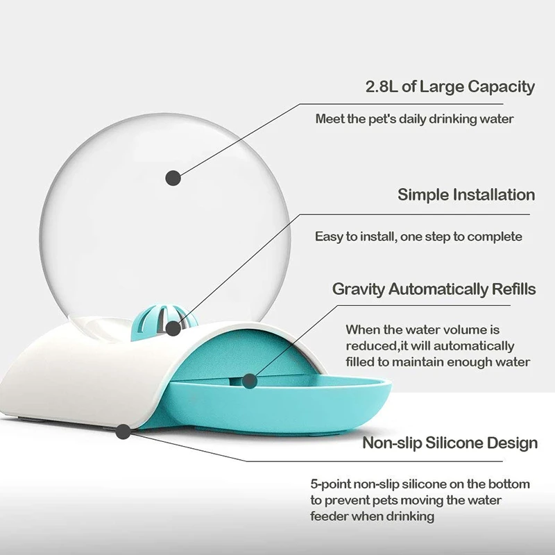 Автоматический гравитационный дозатор воды MESNUG для кошек л в форме шара