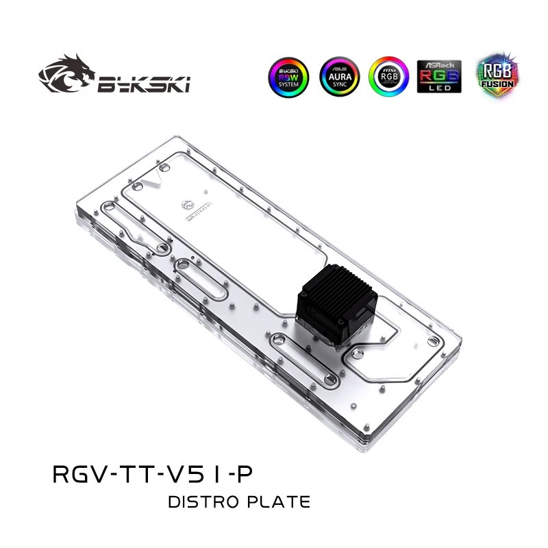 

BYKSKI Acrylic Board Tank Use for ThermalTake View 51 Computer Case / Water Channel Solution for CPU and GPU Block / RGB Light