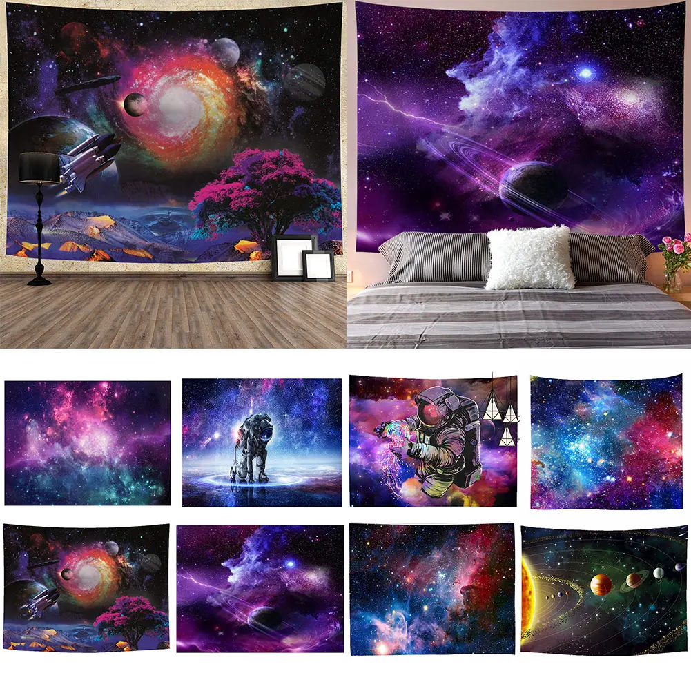 Galaxy Psychedelic tapestry Wall Hanging Galaxia Decorative Space Pattern Rug Home Tapestries | Дом и сад