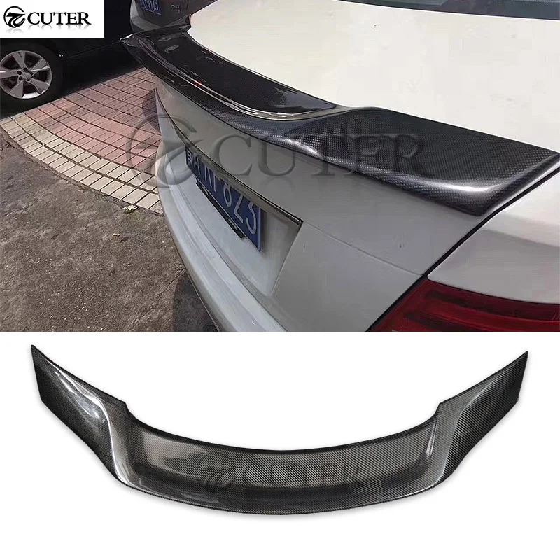 W205 r Стиль углеродное волокно задние крылья багажник спойлер для Mercedes-benz C300 C180 C200