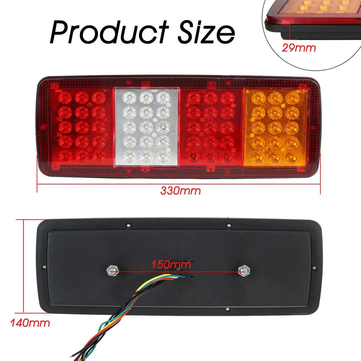 

2pcs 24V 60 LED Car Truck Tail Light Rear Brake Light Signal Lamp Indicator for Trailer Lorry Camper Caravan Bus Van